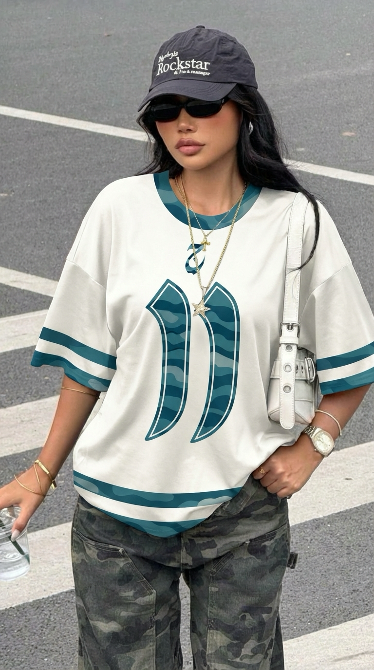 ELAUNECLUB TRIPLE BLUE CAMO T SHIRT