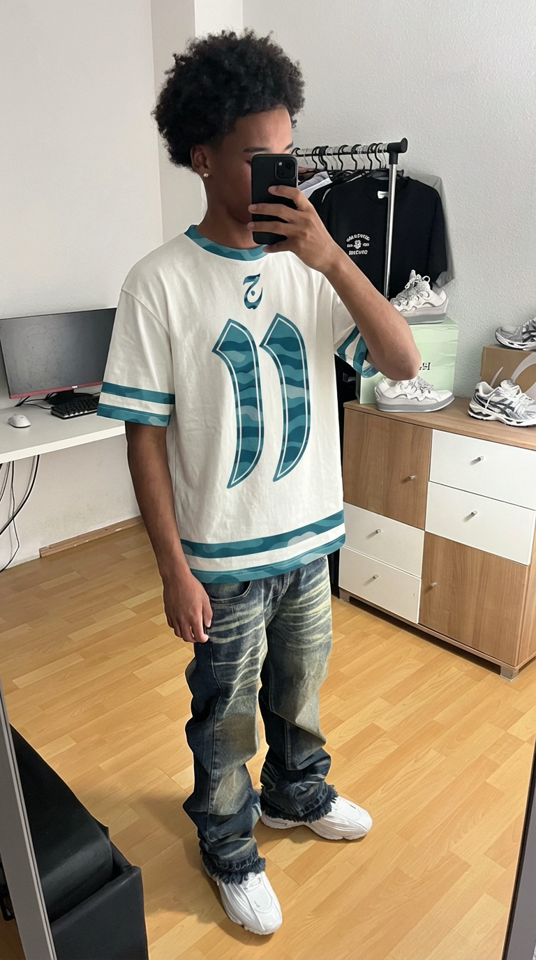 ELAUNECLUB TRIPLE BLUE CAMO T SHIRT