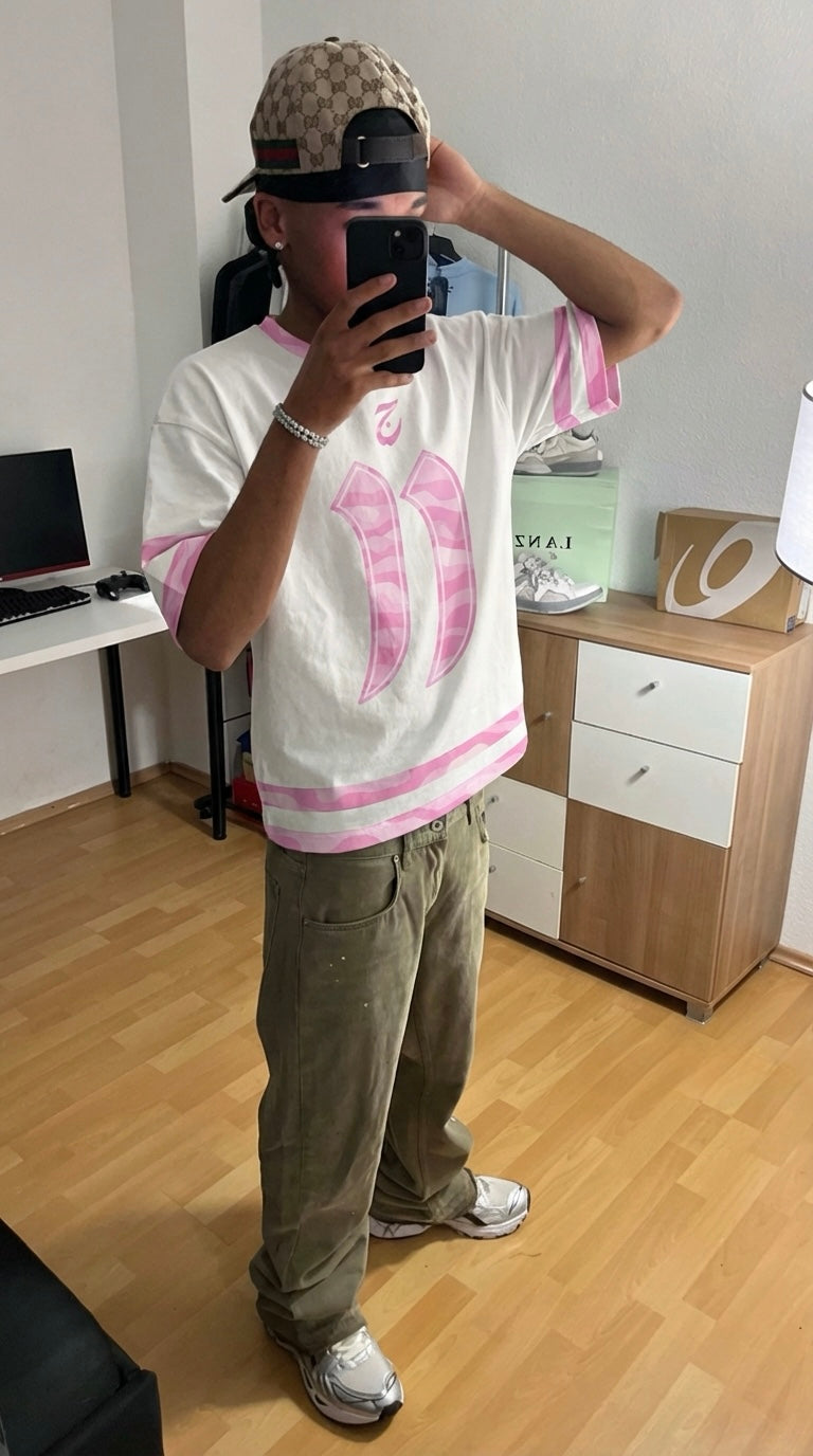 ELAUNECLUB TRIPLE BABY PINK CAMO T SHIRT