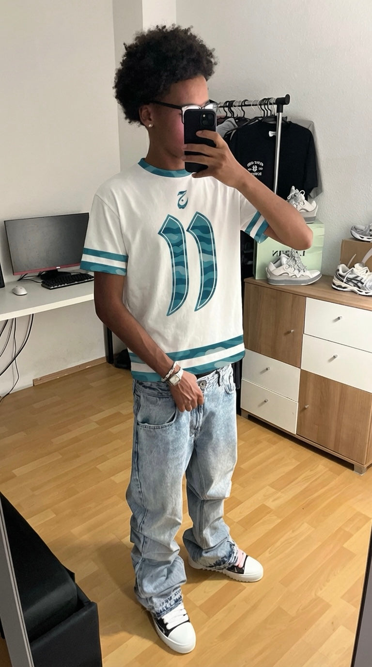 ELAUNECLUB TRIPLE BLUE CAMO T SHIRT